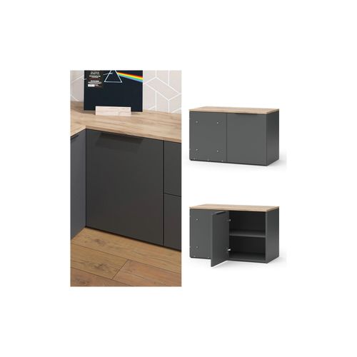 4066731413232 - Eckkommode Wido Anthrazit 80 x 50 cm Eck Kommode mit Tür Vicco