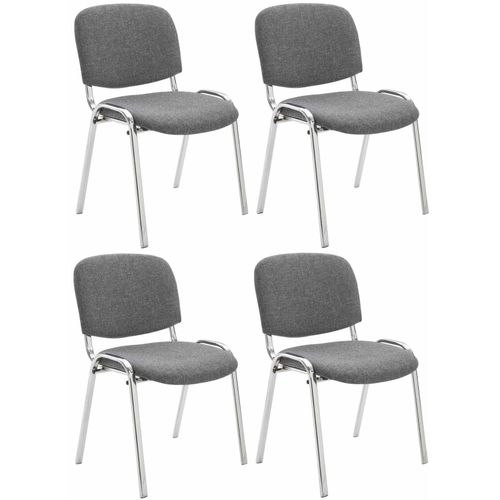 4251756460532 - 4er Set Stühle Ken Chrom Stoff I Gepolsterte Sitzfläche