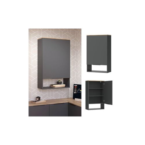 4066731413201 - Hängeschrank Wido Anthrazit Eiche 60 x 100 cm mit Tür 4066731413201 - Hängeschrank Wido Anthrazit Eiche 60 x 100 cm mit Tür