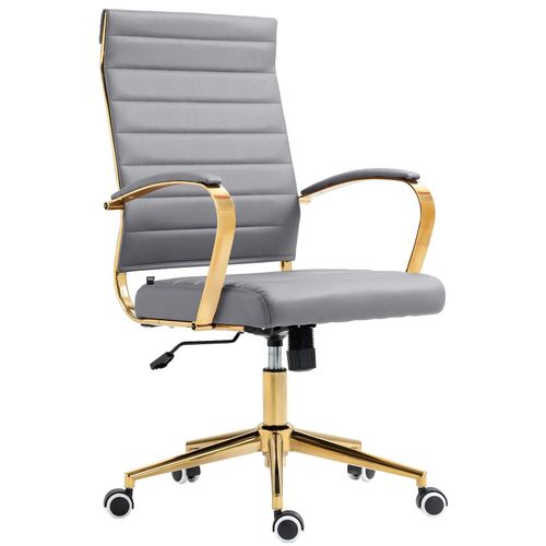 4251756494964 - Ergonomischer Bürostuhl Havanna Kunstleder I Höhenverstellbarer Schreibtischstuhl Mit Metall-Gestell In Gold-Optik I 360 Grad Drehbar 4251756494964 - Ergonomischer Bürostuhl Havanna Kunstleder I Höhenverstellbarer Schreibtischstuhl Mit Metall-Gestell In Gold-Optik I 360 Grad Drehbar