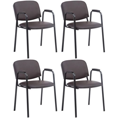 4251756463281 - 4er Set Besucherstühle Ken Pro Mit Metallgestell Und Kunstlederbezug I Konferenzstühle Mit Metallgestell Und Rückenlehne 4251756463281 - 4er Set Besucherstühle Ken Pro Mit Metallgestell Und Kunstlederbezug I Konferenzstühle Mit Metallgestell Und Rückenlehne