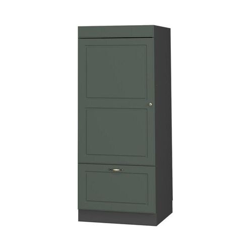 4066731196296 - Mikrowellenumbauschrank Küchenschrank Küchenmöbel Fame-Line Landhaus Anthrazit Grün 60 cm Gold Küche Einbauküche Blende Hochschrank Schublade Mikrowelle Backofen Küchenzeile