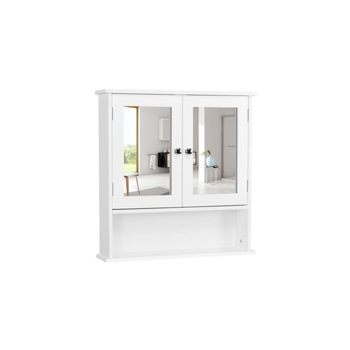 4059852826630 - Spiegelschrank Badschrank Hängeschrank mit Spiegeltür Badezimmerspiegel mit Ablagen 56cmx13cmx58cm Weivü