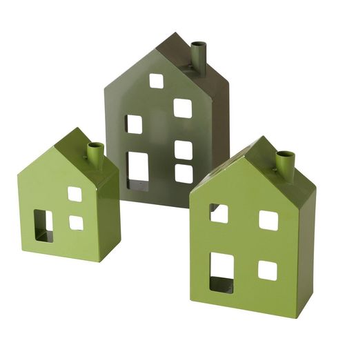 4066076277797 - Lichthaus Windlicht Set 3-tlg für Teelicht Lavik 15 - 23 cm grün