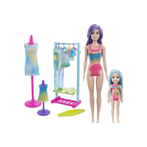 0194735007554 - HCD29 - Barbie Chelsea - Color Reveal - Tie Dye Fahion Maker - Färbe-Set mit Barbie und Chelsea Puppe