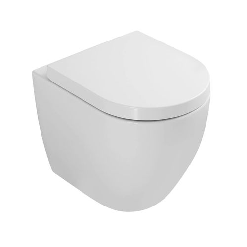 4002071273655 - sanicomfort Stand-WC Set „Rivo“ – Spülrandlos mit Absenkautomatik Tiefspüler waagerechter Abgang 4002071273655 - sanicomfort Stand-WC Set „Rivo“ – Spülrandlos mit Absenkautomatik Tiefspüler waagerechter Abgang