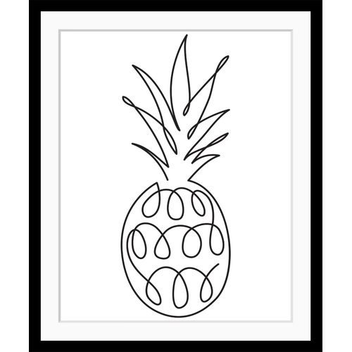 4049009895428 - Bild QUEENCE Juliane Bilder Gr B H 50 cm x 60 cm Wandbild Ananas Hochformat schwarz-weiß (schwarz weiß) Kunstdrucke gerahmt Ananas