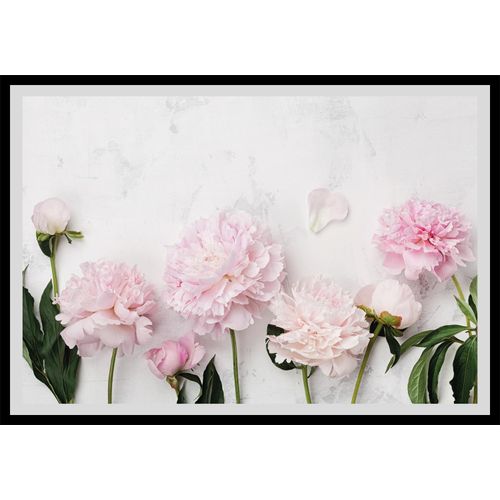 4049009914679 - Bild QUEENCE Bella Bilder Gr B H 60 cm x 50 cm Wandbild Blumen Querformat rosa (schwarz) Kunstdrucke gerahmt Rosen