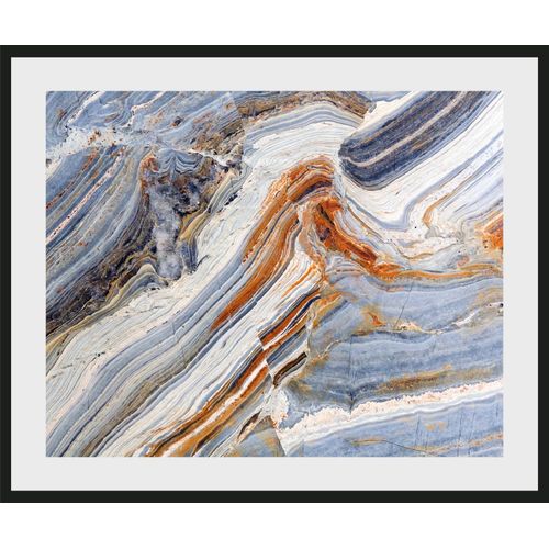 4049009916116 - Bild QUEENCE Fatima Bilder Gr B H 60 cm x 50 cm Wandbild Abstrakt Querformat blau (türkis) Kunstdrucke Marmor gerahmt Abstrakt