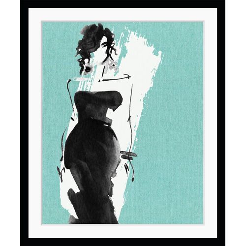 4049009898115 - Bild QUEENCE Ira Bilder Gr B H 50 cm x 60 cm Wandbild Frau Hochformat blau (türkis) Kunstdrucke Abstrakt Frau gerahmt