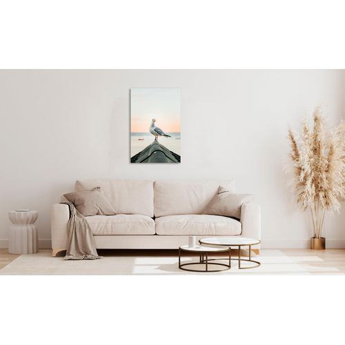 4047809884642 - Acrylglasbild QUEENCE Easy Bilder Gr B H 80 cm x 60 cm Acrylglasbild Strand Hochformat 1 St grau Acrylglasbilder