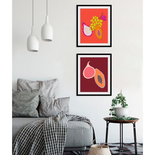 4049009919797 - Bild QUEENCE Neele Bilder Gr B H 50 cm x 70 cm Wandbild Hochformat 1 St orange Bild Kunstdruck Bilder mit Rahmen