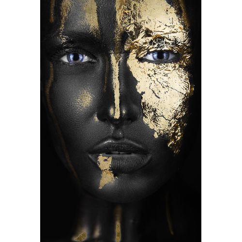 4049009932642 - Acrylglasbild QUEENCE Anuket Bilder Gr B H 100 cm x 150 cm Acrylglasbild Frau Hochformat 1 St goldfarben (schwarz goldfarben) Acrylglasbilder