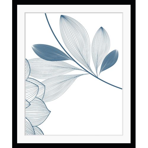 4049009898498 - Bild QUEENCE Anja Bilder Gr B H 40 cm x 50 cm Wandbild Blumen Hochformat blau (schwarz) Kunstdrucke Blumen gerahmt