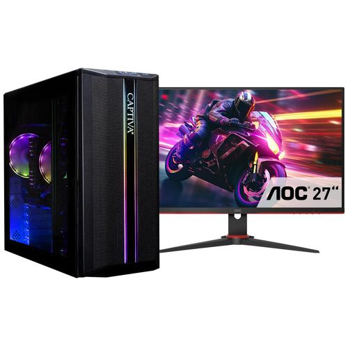 4046373829608 - F (A bis G) CAPTIVA Gaming-PC-Komplettsystem Advanced Gaming R82-906 TFT Bundle Computer-Komplettsysteme Gr Microsoft Windows 11 Home (64 Bit) 32 GB RAM 1000 GB SSD schwarz PC Sets