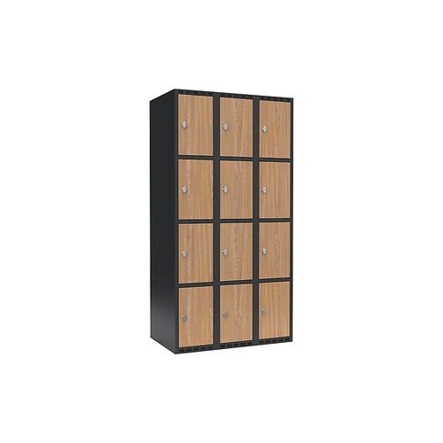 7042424833737 - 4er-Schließfachschrank Fydor 3 Abteile grau Eiche B 900 mm 3 Abteile flache Dachform Vorhängeschloss 7042424833737 - 4er-Schließfachschrank Fydor 3 Abteile grau Eiche B 900 mm 3 Abteile flache Dachform Vorhängeschloss