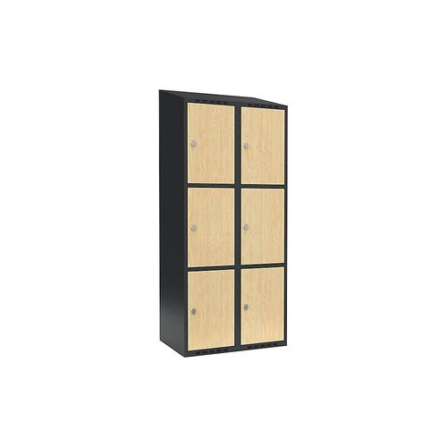 7042424830804 - 3er-Schließfachschrank Fydor 2 Abteile grau Birke B 800 mm 2 Abteile schräge Dachform Vorhängeschloss 7042424830804 - 3er-Schließfachschrank Fydor 2 Abteile grau Birke B 800 mm 2 Abteile schräge Dachform Vorhängeschloss