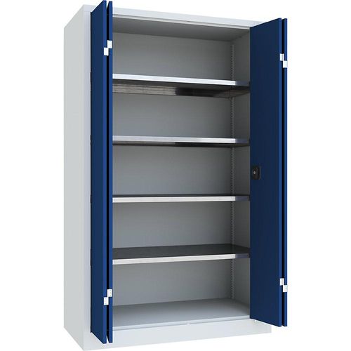 4055479629944 - - Falttürenschrank Vollblechtüren 4 verzinkte Böden BxTxH 1200x600x1950 mm ral 7035 5010 4055479629944 - - Falttürenschrank Vollblechtüren 4 verzinkte Böden BxTxH 1200x600x1950 mm ral 7035 5010