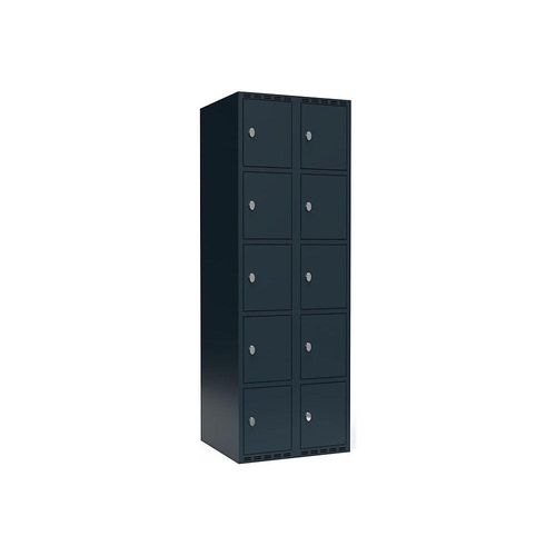 7042424834673 - 5er-Schließfachschrank Fydor 2 Abteile grau B 600 mm 2 Abteile flache Dachform Vorhängeschloss