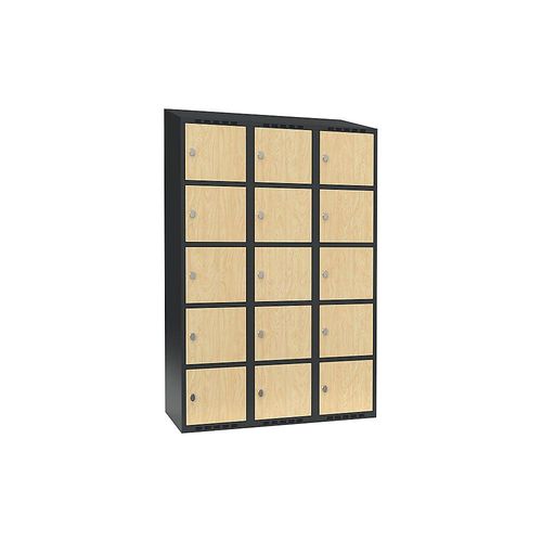 7042424832105 - 5er-Schließfachschrank Fydor 3 Abteile grau Birke B 1200 mm 3 Abteile schräge Dachform Vorhängeschloss 7042424832105 - 5er-Schließfachschrank Fydor 3 Abteile grau Birke B 1200 mm 3 Abteile schräge Dachform Vorhängeschloss