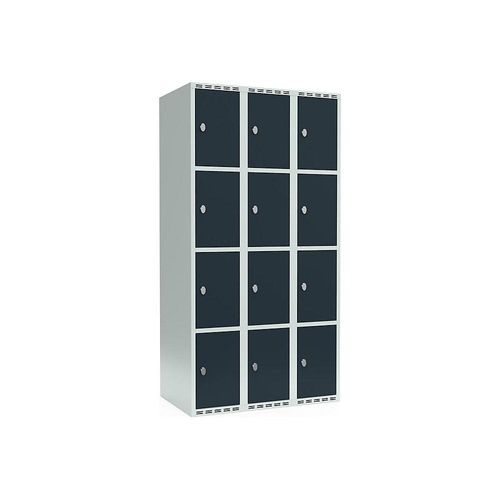 7042423058674 - 4er-Schließfachschrank Fydor 3 Abteile lichtgrau grau B 900 mm 3 Abteile flache Dachform Vorhängeschloss 7042423058674 - 4er-Schließfachschrank Fydor 3 Abteile lichtgrau grau B 900 mm 3 Abteile flache Dachform Vorhängeschloss