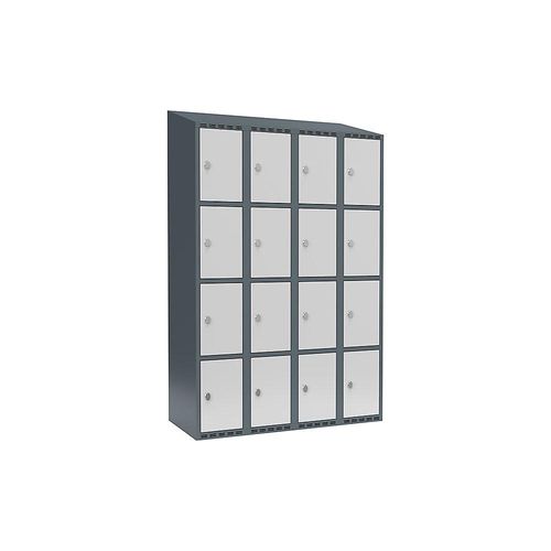 7042424834048 - 4er-Schließfachschrank Fydor 4 Abteile blaugrau lichtgrau B 1200 mm 4 Abteile schräge Dachform Vorhängeschloss 7042424834048 - 4er-Schließfachschrank Fydor 4 Abteile blaugrau lichtgrau B 1200 mm 4 Abteile schräge Dachform Vorhängeschloss