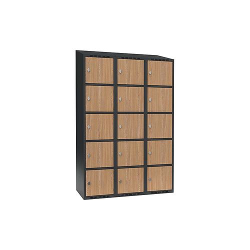 7042424834383 - 5er-Schließfachschrank Fydor 3 Abteile grau Eiche B 1200 mm 3 Abteile schräge Dachform Vorhängeschloss 7042424834383 - 5er-Schließfachschrank Fydor 3 Abteile grau Eiche B 1200 mm 3 Abteile schräge Dachform Vorhängeschloss