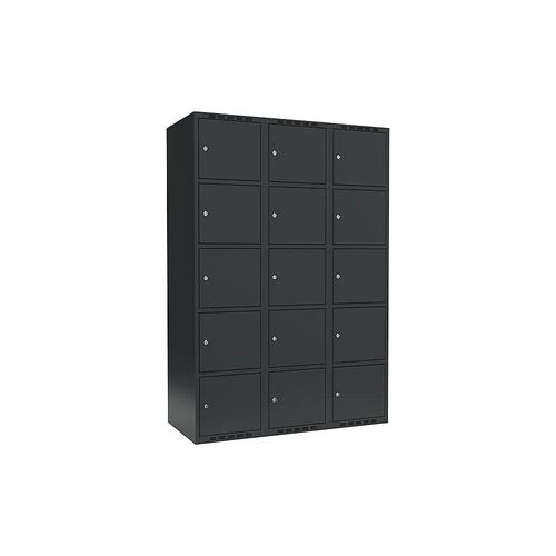 7042424853414 - 5er-Schließfachschrank Fydor 3 Abteile grau B 1200 mm 3 Abteile flache Dachform Zylinderschloss 7042424853414 - 5er-Schließfachschrank Fydor 3 Abteile grau B 1200 mm 3 Abteile flache Dachform Zylinderschloss