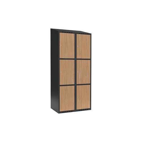 7042424849202 - 3er-Schließfachschrank Fydor 2 Abteile grau Eiche B 800 mm 2 Abteile schräge Dachform Zylinderschloss 7042424849202 - 3er-Schließfachschrank Fydor 2 Abteile grau Eiche B 800 mm 2 Abteile schräge Dachform Zylinderschloss