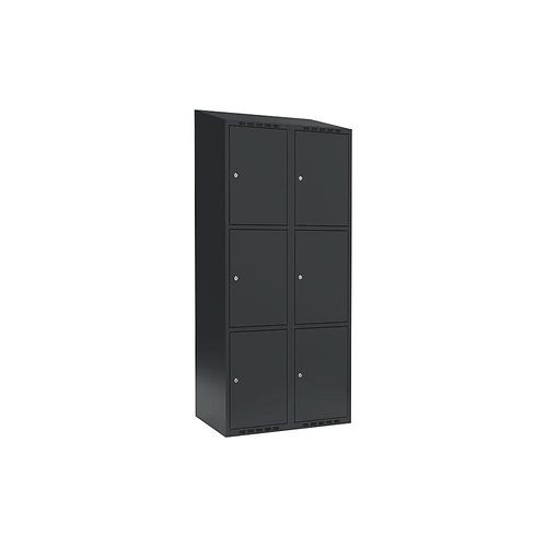 7042424846959 - 3er-Schließfachschrank Fydor 2 Abteile grau B 800 mm 2 Abteile schräge Dachform Zylinderschloss 7042424846959 - 3er-Schließfachschrank Fydor 2 Abteile grau B 800 mm 2 Abteile schräge Dachform Zylinderschloss