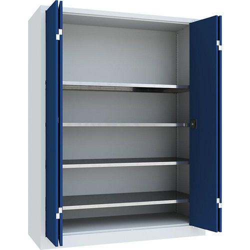 4055479634238 - - Falttürenschrank Vollblechtüren 4 verzinkte Böden BxTxH 1500x600x1950 mm ral 7035 5010