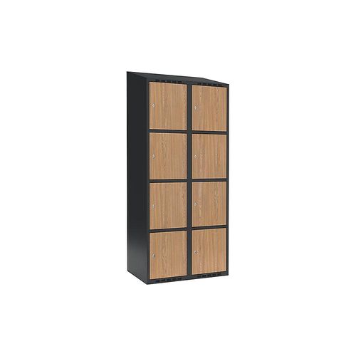 7042424849189 - 4er-Schließfachschrank Fydor 2 Abteile grau Eiche B 800 mm 2 Abteile schräge Dachform Zylinderschloss 7042424849189 - 4er-Schließfachschrank Fydor 2 Abteile grau Eiche B 800 mm 2 Abteile schräge Dachform Zylinderschloss