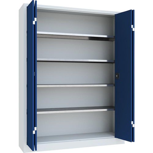 4055479631374 - - Falttürenschrank Vollblechtüren 4 verzinkte Böden BxTxH 1500x400x1950 mm ral 7035 5010 4055479631374 - - Falttürenschrank Vollblechtüren 4 verzinkte Böden BxTxH 1500x400x1950 mm ral 7035 5010