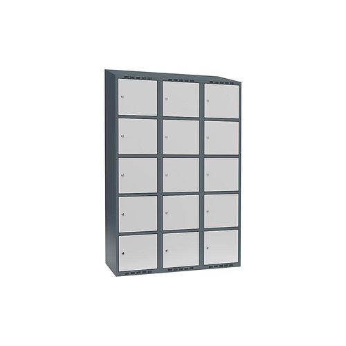 7042424847116 - 5er-Schließfachschrank Fydor 3 Abteile blaugrau lichtgrau B 1200 mm 3 Abteile schräge Dachform Zylinderschloss 7042424847116 - 5er-Schließfachschrank Fydor 3 Abteile blaugrau lichtgrau B 1200 mm 3 Abteile schräge Dachform Zylinderschloss