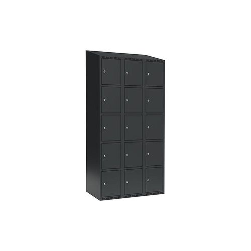 7042424846836 - 5er-Schließfachschrank Fydor 3 Abteile grau B 900 mm 3 Abteile schräge Dachform Zylinderschloss 7042424846836 - 5er-Schließfachschrank Fydor 3 Abteile grau B 900 mm 3 Abteile schräge Dachform Zylinderschloss