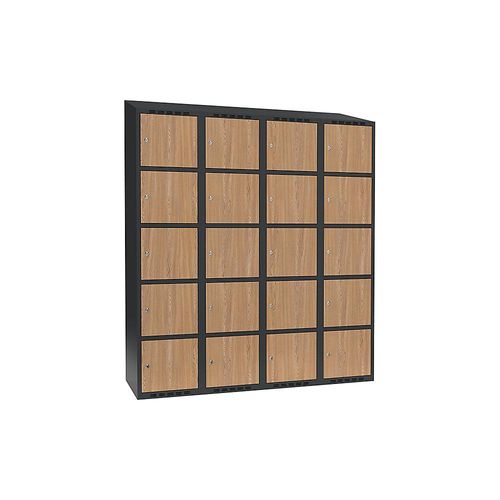7042424849103 - 5er-Schließfachschrank Fydor 4 Abteile grau Eiche B 1200 mm 4 Abteile schräge Dachform Zylinderschloss 7042424849103 - 5er-Schließfachschrank Fydor 4 Abteile grau Eiche B 1200 mm 4 Abteile schräge Dachform Zylinderschloss
