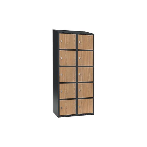7042424834376 - 5er-Schließfachschrank Fydor 2 Abteile grau Eiche B 800 mm 2 Abteile schräge Dachform Vorhängeschloss 7042424834376 - 5er-Schließfachschrank Fydor 2 Abteile grau Eiche B 800 mm 2 Abteile schräge Dachform Vorhängeschloss