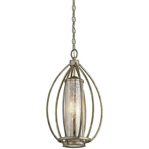 5024005339311 - Elstead - Kichler kl-rosalie-p Hängeleuchte Rosalie 1xE27 60W Stahl Sterling Gold Mercury Glas H611-2432cm Ø304cm dimmbar höhenverstellbar