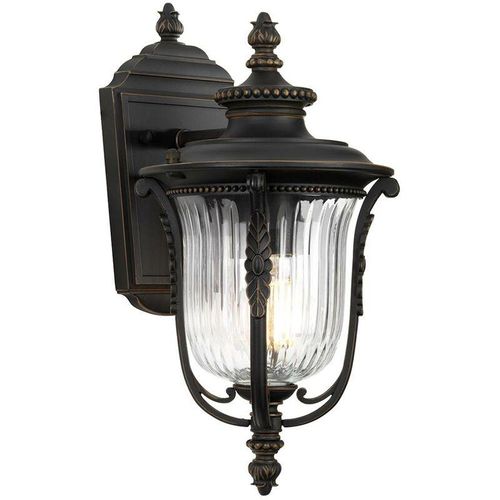 5024005235910 - Kichler KL-LUVERNE2-S Wandleuchte Luverne 1xE27 100W Stahl Bronze gerieben gewelltes Glas H337cm B178cm IP44 dimmbar