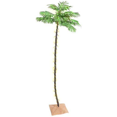 8720287138747 - Vidaxl - Künstliche Palme mit 192 LEDs Warmweiß 300 cm Weiß