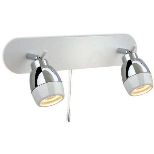 5036797146404 - Firstlight Products - Firstlight Marine - 2 Lichtscheinwerfer Bar Switched Badezimmer Deckenleuchte Weiß Chrom IP44 GU10