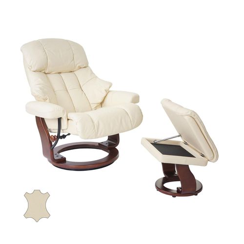 4057651172705 - MCA Relaxsessel Windsor XXL TV-Sessel Hocker Echtleder 180kg belastbar ~ creme Walnuss-Optik 4057651172705 - MCA Relaxsessel Windsor XXL TV-Sessel Hocker Echtleder 180kg belastbar ~ creme Walnuss-Optik