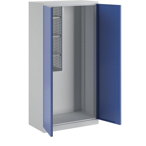 4061753071415 - Geräte- und Putzmittelschrank Breite 1000 mm Vollblechtüren 1 Regalbox lichtgrau enzianblau 4061753071415 - Geräte- und Putzmittelschrank Breite 1000 mm Vollblechtüren 1 Regalbox lichtgrau enzianblau