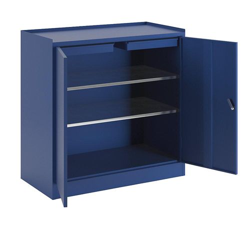 8697653675673 - eurokraft basic Werkzeugschrank mit 2 Schubladen 2 durchgehenden Fachböden enzianblau RAL 5010 8697653675673 - eurokraft basic Werkzeugschrank mit 2 Schubladen 2 durchgehenden Fachböden enzianblau RAL 5010
