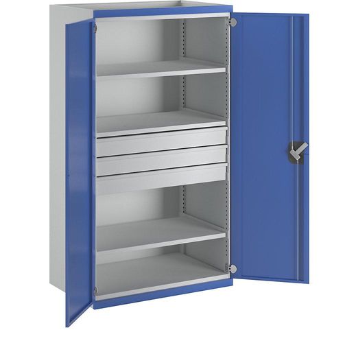 4014641089078 - Schwerlastschrank mit 3 Fachböden 3 Schubladen à 120 mm HxBxT 1950 x 1084 x 690 mm ANKE 4014641089078 - Schwerlastschrank mit 3 Fachböden 3 Schubladen à 120 mm HxBxT 1950 x 1084 x 690 mm ANKE