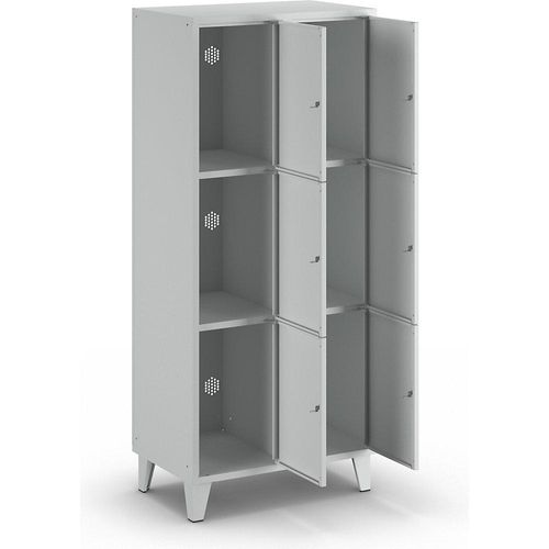 4250618208152 - Wertfachschrank 400 mm 2 Abteile 6 Fächer Sicherheitszylinderschloss Fuß lichtgrau 4250618208152 - Wertfachschrank 400 mm 2 Abteile 6 Fächer Sicherheitszylinderschloss Fuß lichtgrau