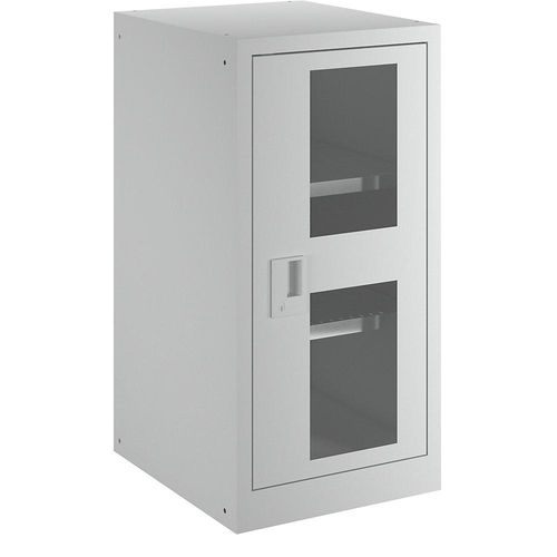 4047417509630 - LISTA Flügeltürenschrank 2 Fachböden Breite 500 mm mit Sichtfenster lichtgrau