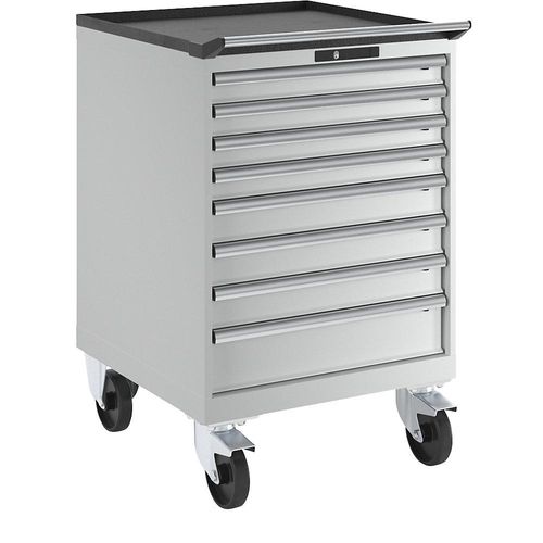 7612269063455 - LISTA Schubladenschrank fahrbar BxT 717 x 725 mm 8 Schubladen lichtgrau