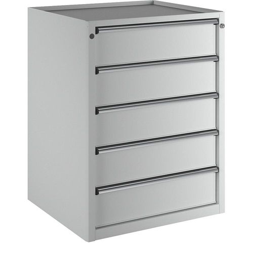 4014641114954 - Schubladenschrank BxT 760 x 675 mm Schubladentraglast 200 kg 5 Schubladen Höhe 980 mm Front lichtgrau 4014641114954 - Schubladenschrank BxT 760 x 675 mm Schubladentraglast 200 kg 5 Schubladen Höhe 980 mm Front lichtgrau
