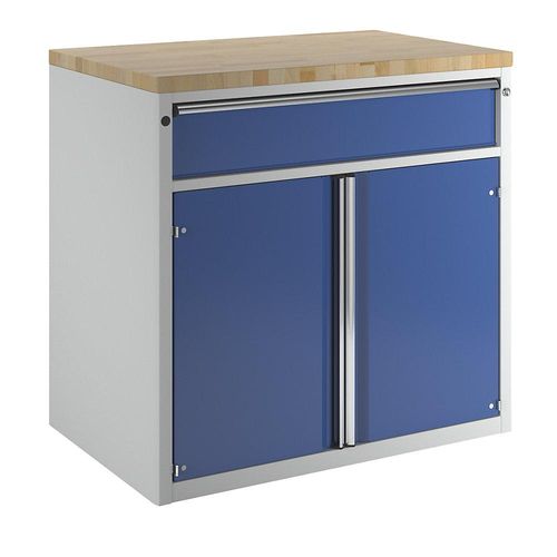 4014641169206 - Schrank für Material- und Werkzeugausgabetheke 1 Schublade 2 Türen 1 Fachboden grau blau ANKE 4014641169206 - Schrank für Material- und Werkzeugausgabetheke 1 Schublade 2 Türen 1 Fachboden grau blau ANKE